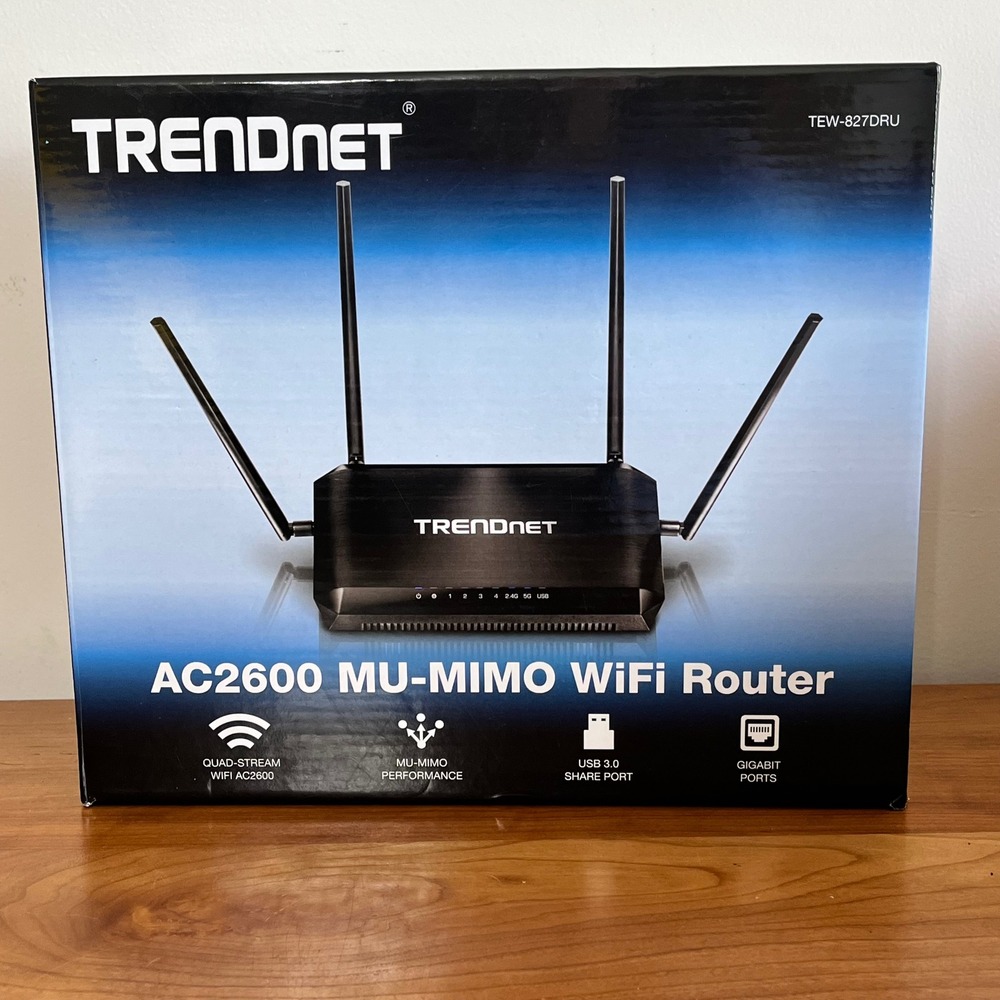 TRENDnet AC2600 MU-MIMO WiFi Router Dual Band Gigabit TEW-827DRU Black